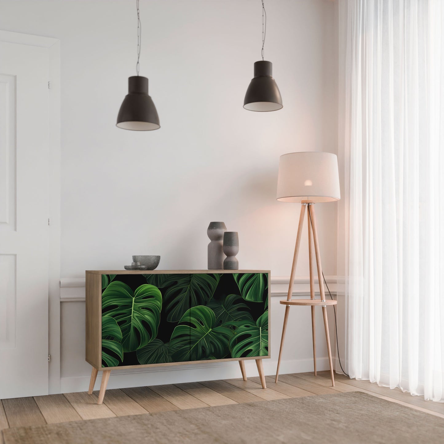 Credenza INFINITE MONSTERA a 2 ante effetto rovere