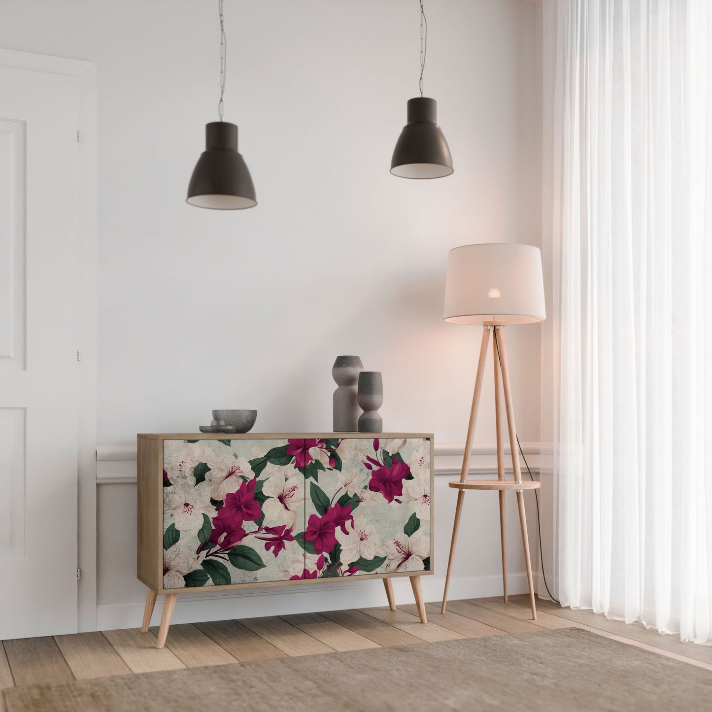 Credenza FLOWERET DREAM a 2 ante in effetto rovere