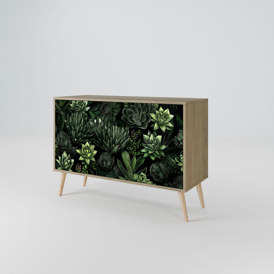 Credenza a 2 ante SUCCULENT JUNGLE in effetto rovere