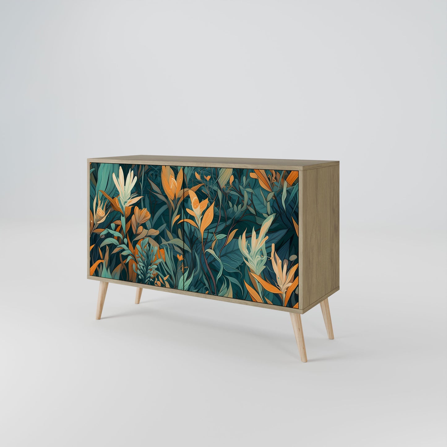 Credenza FLORAL SERENITY a 2 ante in effetto rovere