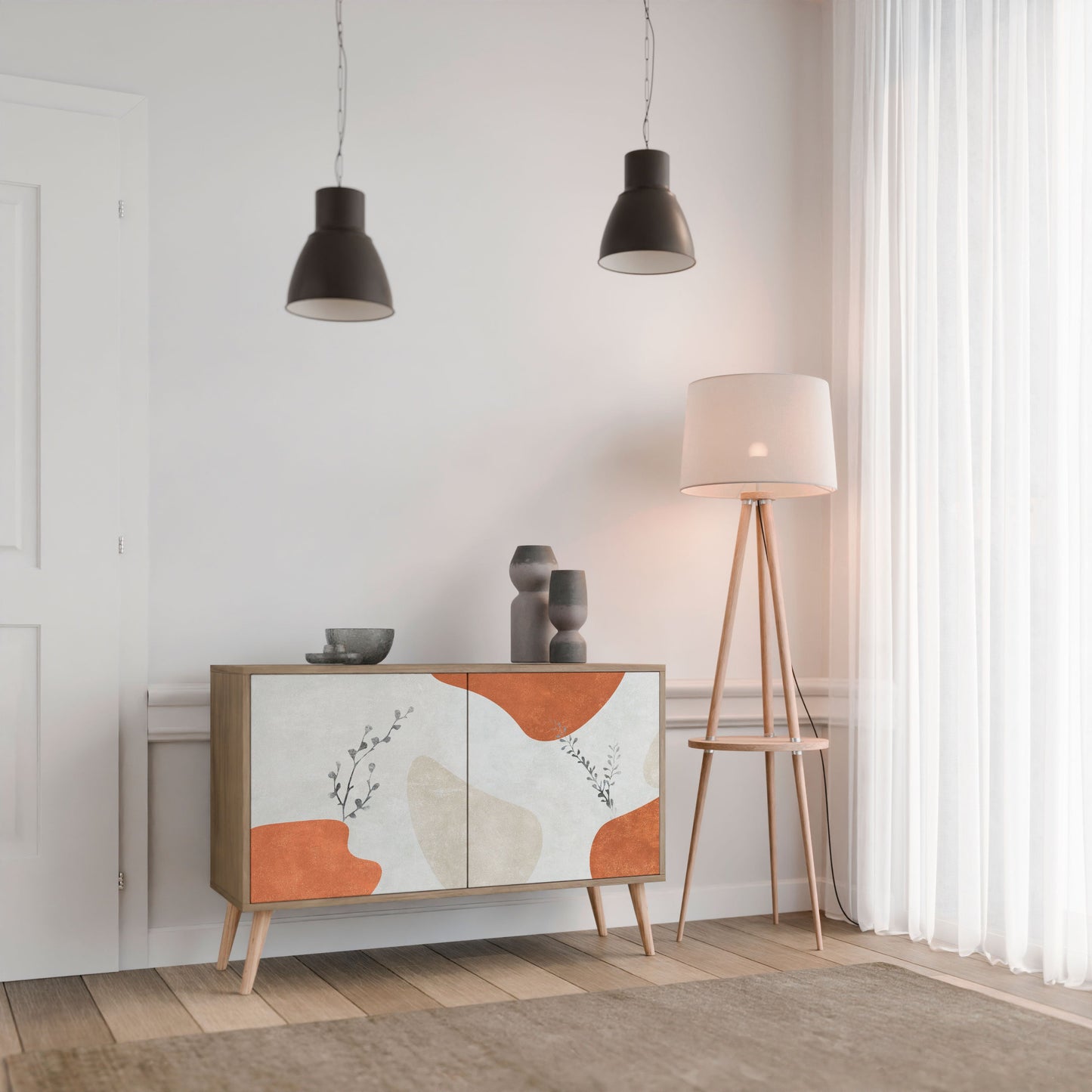 Credenza TRANQUIL TWIG a 2 ante in effetto rovere