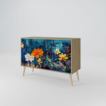 Credenza a 2 ante MIDNIGHT BLOSSOM in effetto rovere