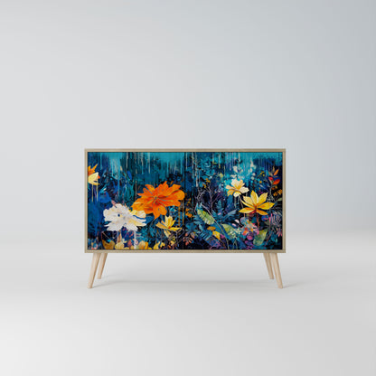 Credenza a 2 ante MIDNIGHT BLOSSOM in effetto rovere