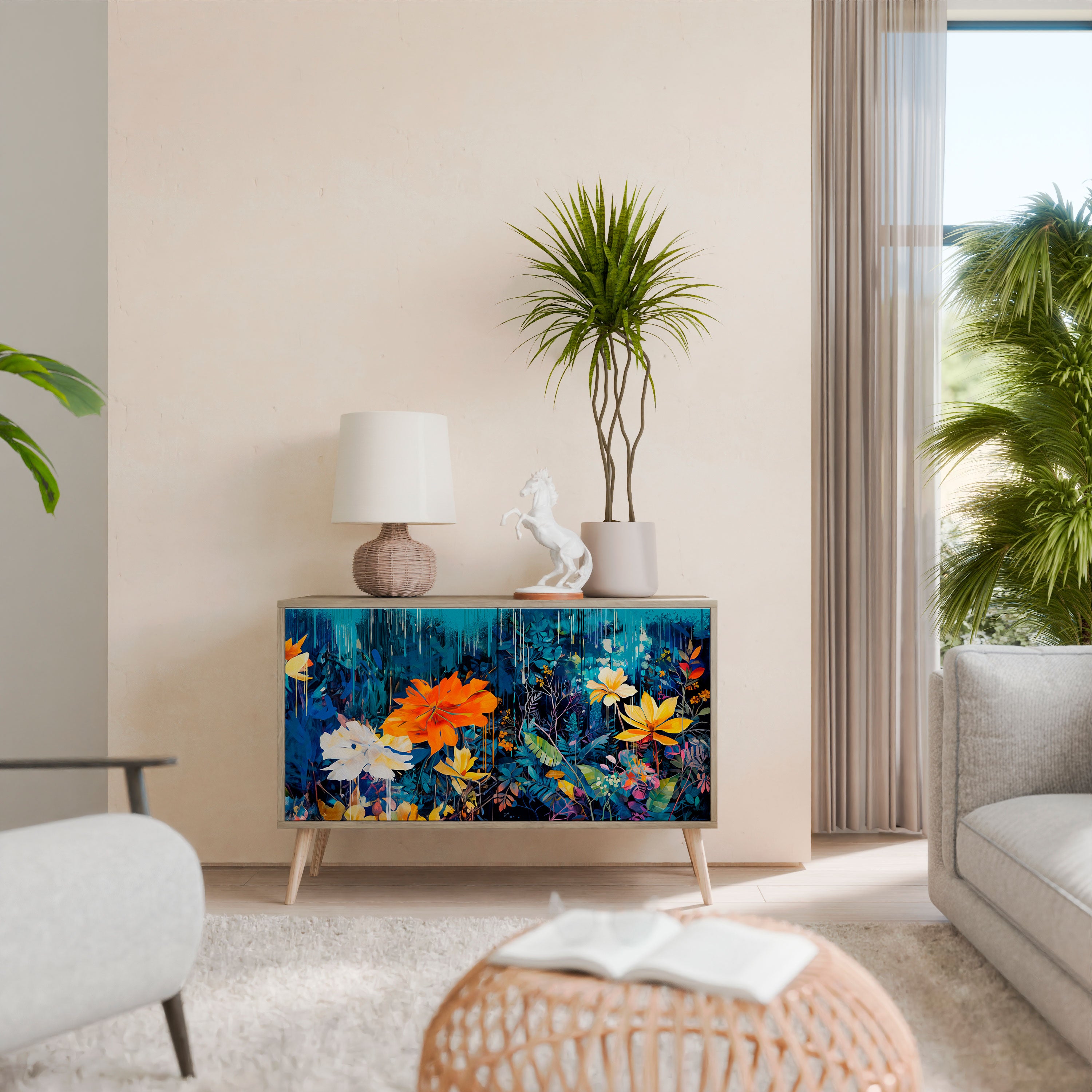 MIDNIGHT BLOSSOM 2-Door Sideboard