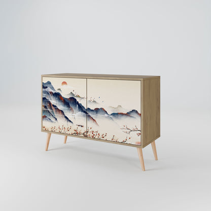 JAPANESE LANDSCAPE 2-Door Sideboard in Oak Effect