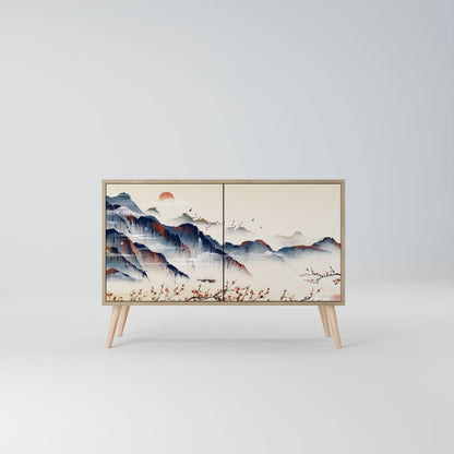 JAPANESE LANDSCAPE 2-Door Sideboard in Oak Effect