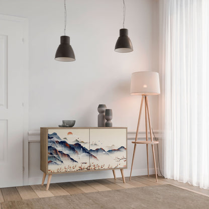 JAPANESE LANDSCAPE 2-Door Sideboard in Oak Effect