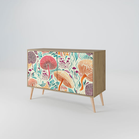 Credenza FUNGUS FANTASY a 2 ante in effetto rovere