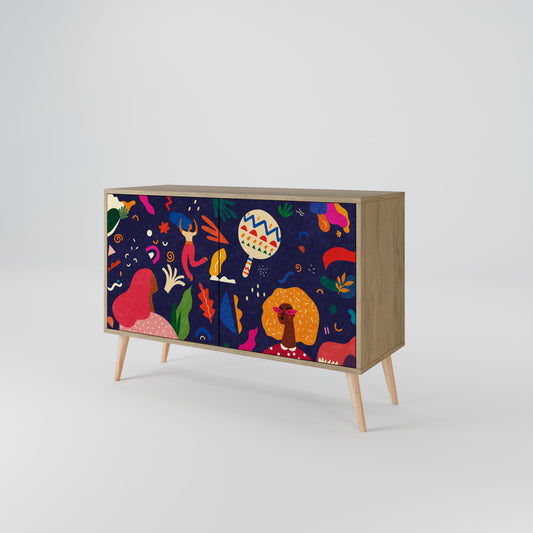 FESTIVE PLEASURES Credenza a 2 ante in effetto rovere