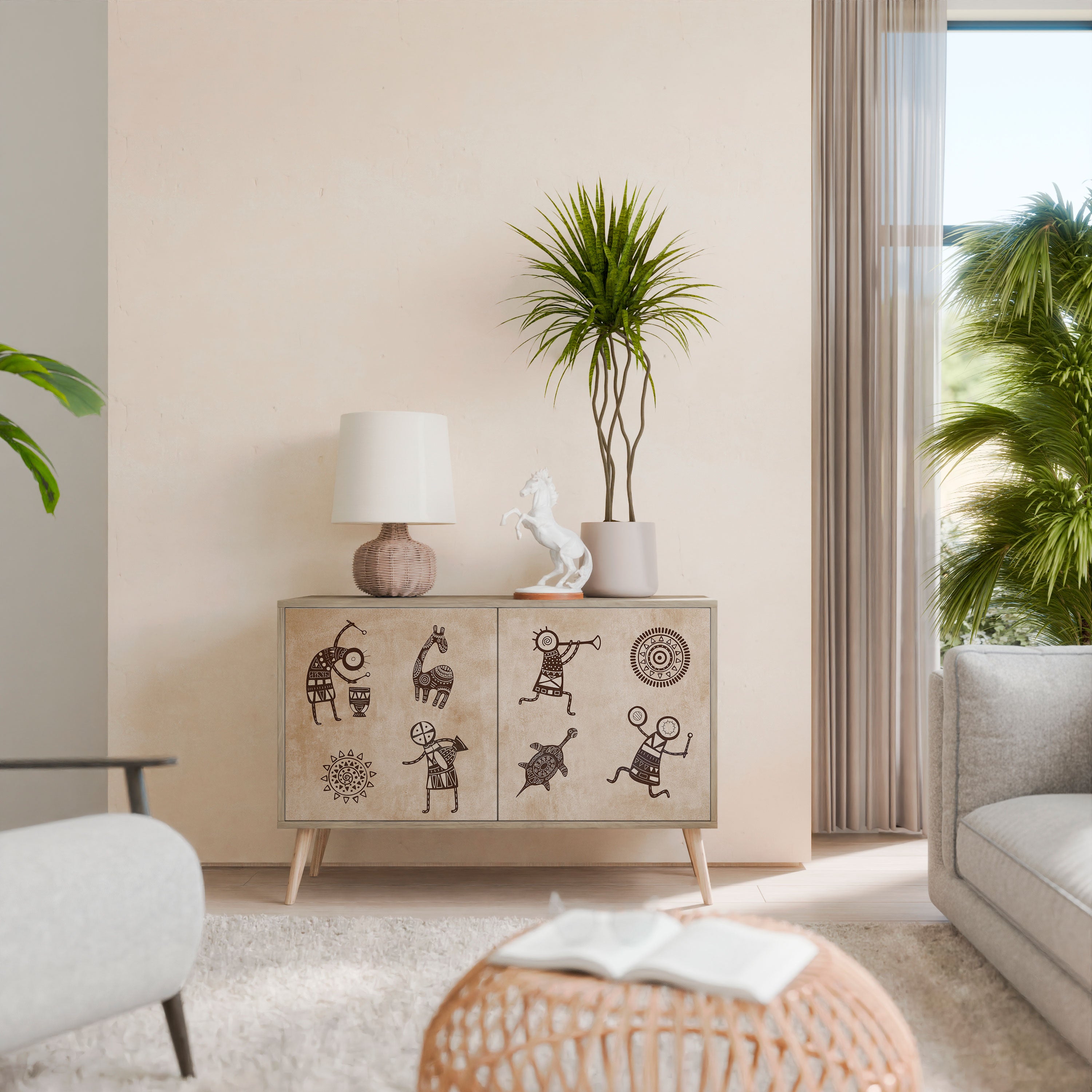 AFRICAN STYLE 2-Door Sideboard