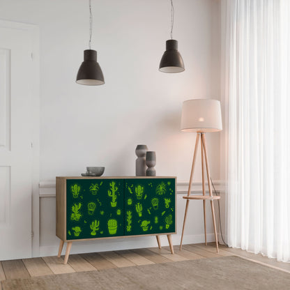 DESERT GREEN 2-Door Sideboard in Oak Effect