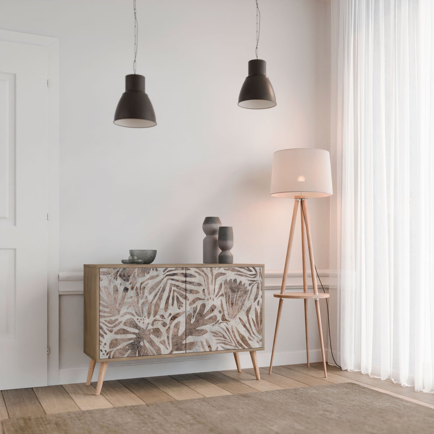 Credenza PASSING TIME a 2 ante effetto rovere