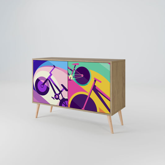 Credenza a 2 ante BIKE DREAMS in effetto rovere