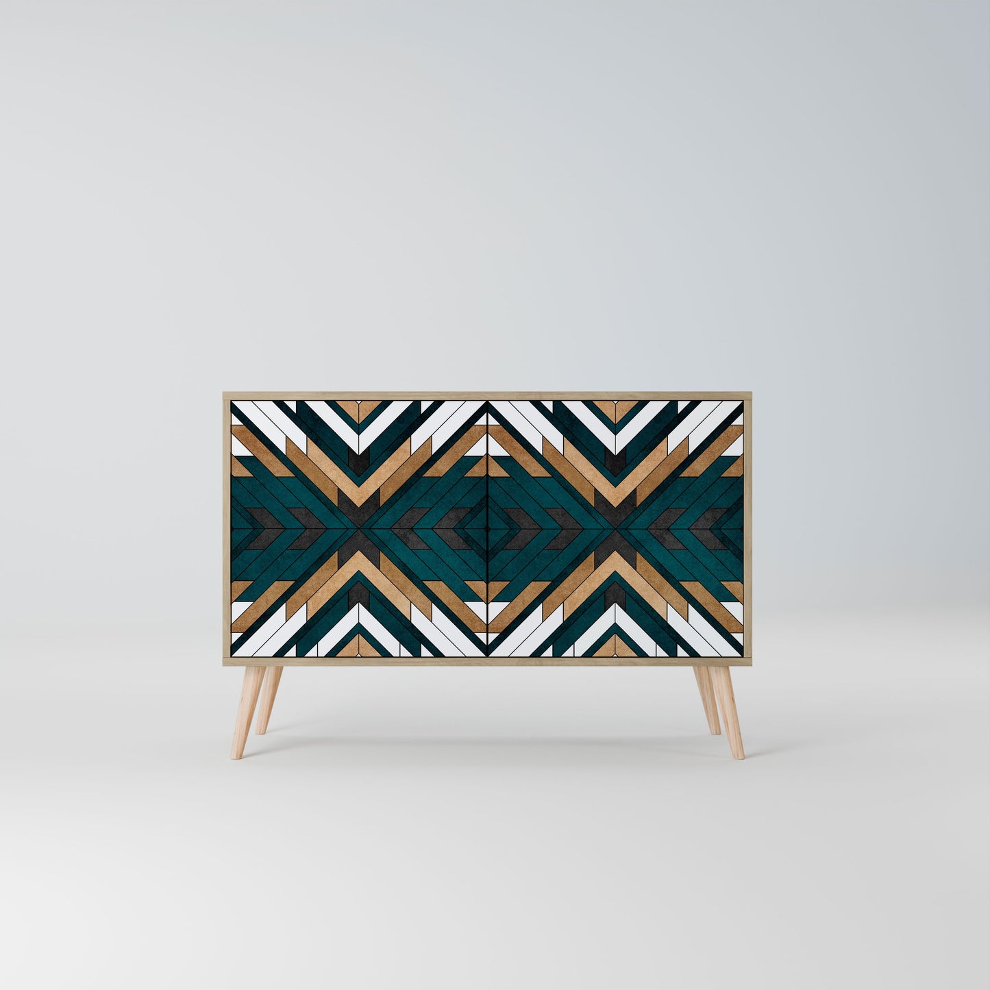 ARTISTIC GEOMETRY 2-Door Sideboard in Oak Effect