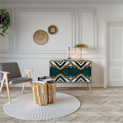 ARTISTIC GEOMETRY 2-Door Sideboard in Oak Effect