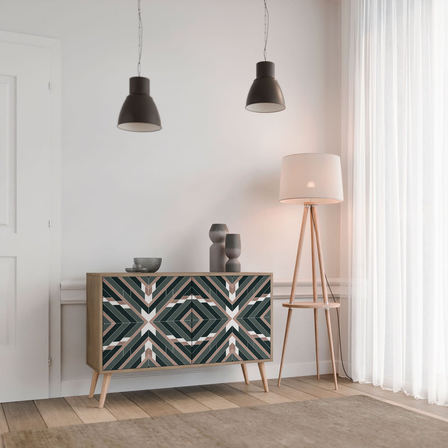 Credenza DIMENSION DELIGHTS a 2 ante in effetto rovere