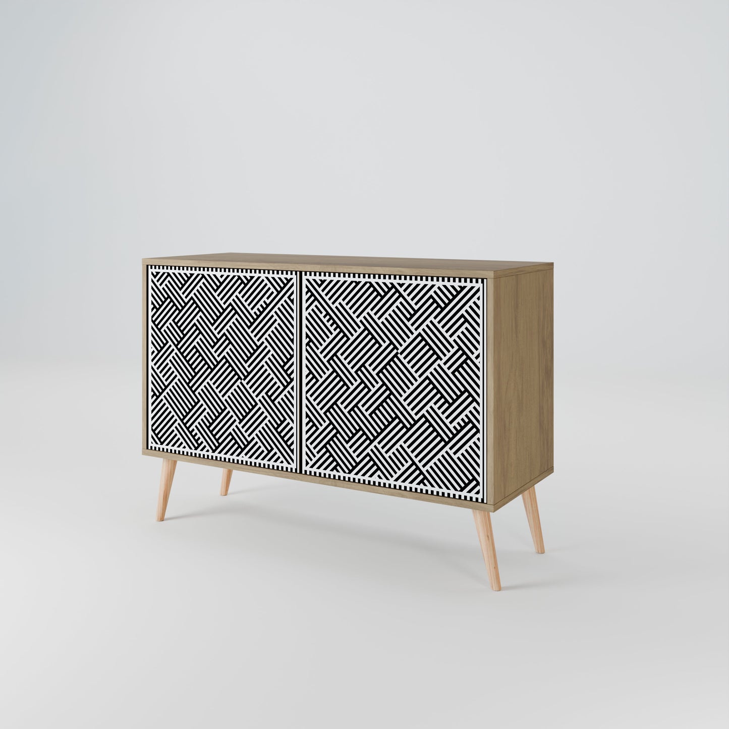 Credenza a 2 ante TEMPORARY SEQUENCE in effetto rovere