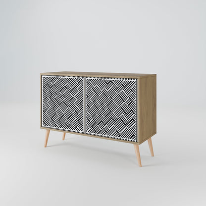 Credenza a 2 ante TEMPORARY SEQUENCE in effetto rovere