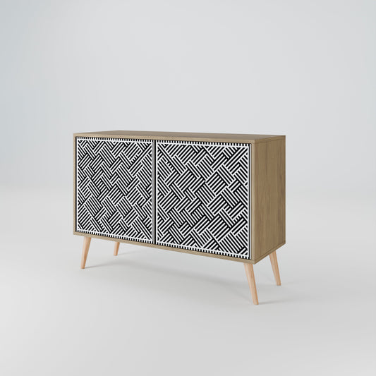 Credenza a 2 ante TEMPORARY SEQUENCE in effetto rovere