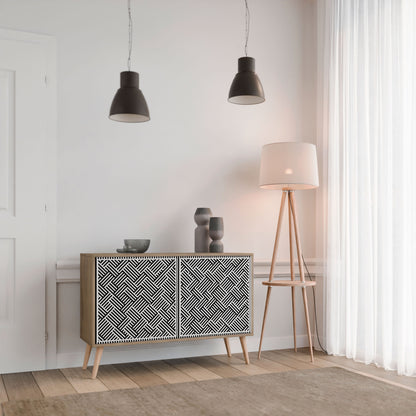 Credenza a 2 ante TEMPORARY SEQUENCE in effetto rovere