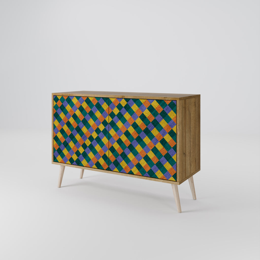 PAINTED SQUARES MIX 2-Door Sideboard