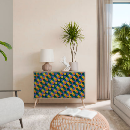 PAINTED SQUARES MIX 2-türiges Sideboard
