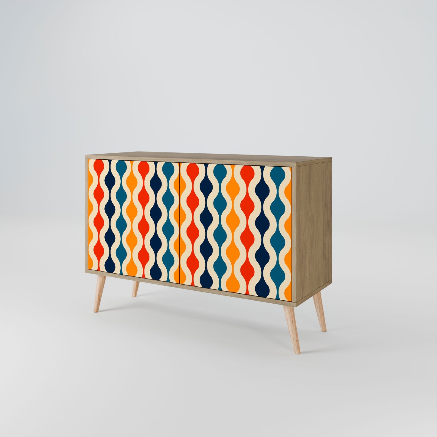 COLORFUL NOSTALGIA 2-Door Sideboard in Oak Effect