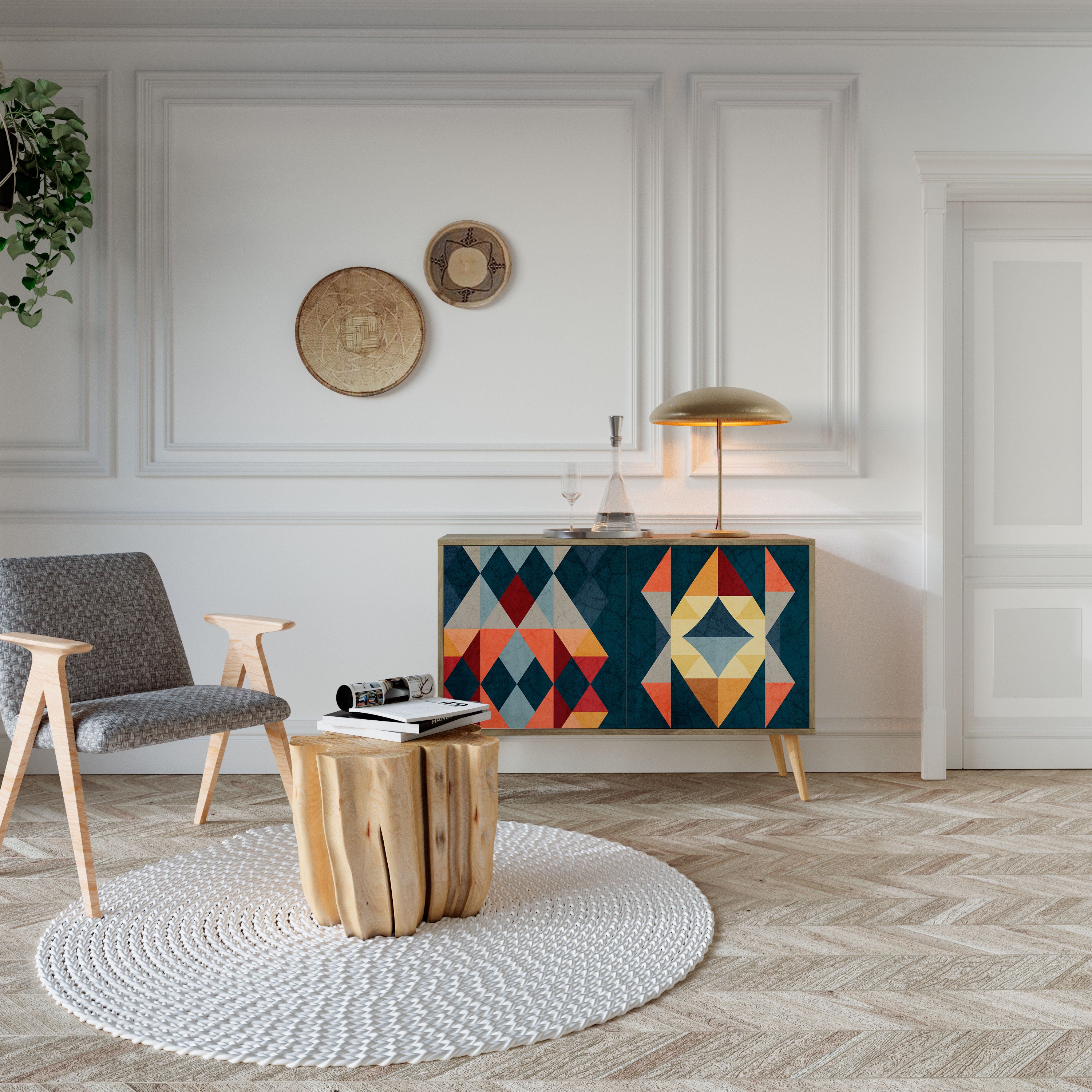 CRACKED ILLUSION 2-Door Sideboard