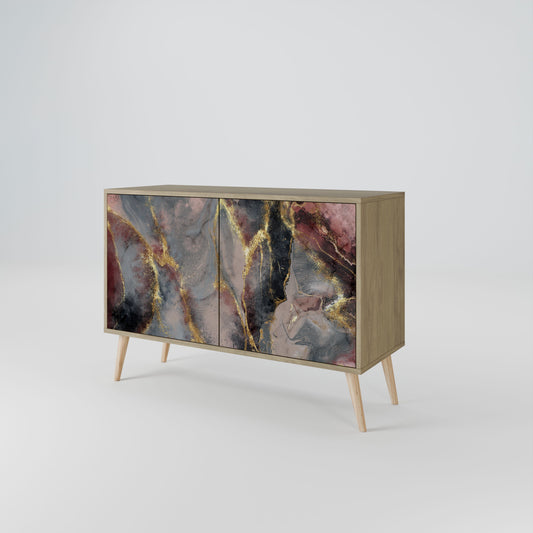 Credenza a 2 ante GOLDEN TIDES in effetto rovere