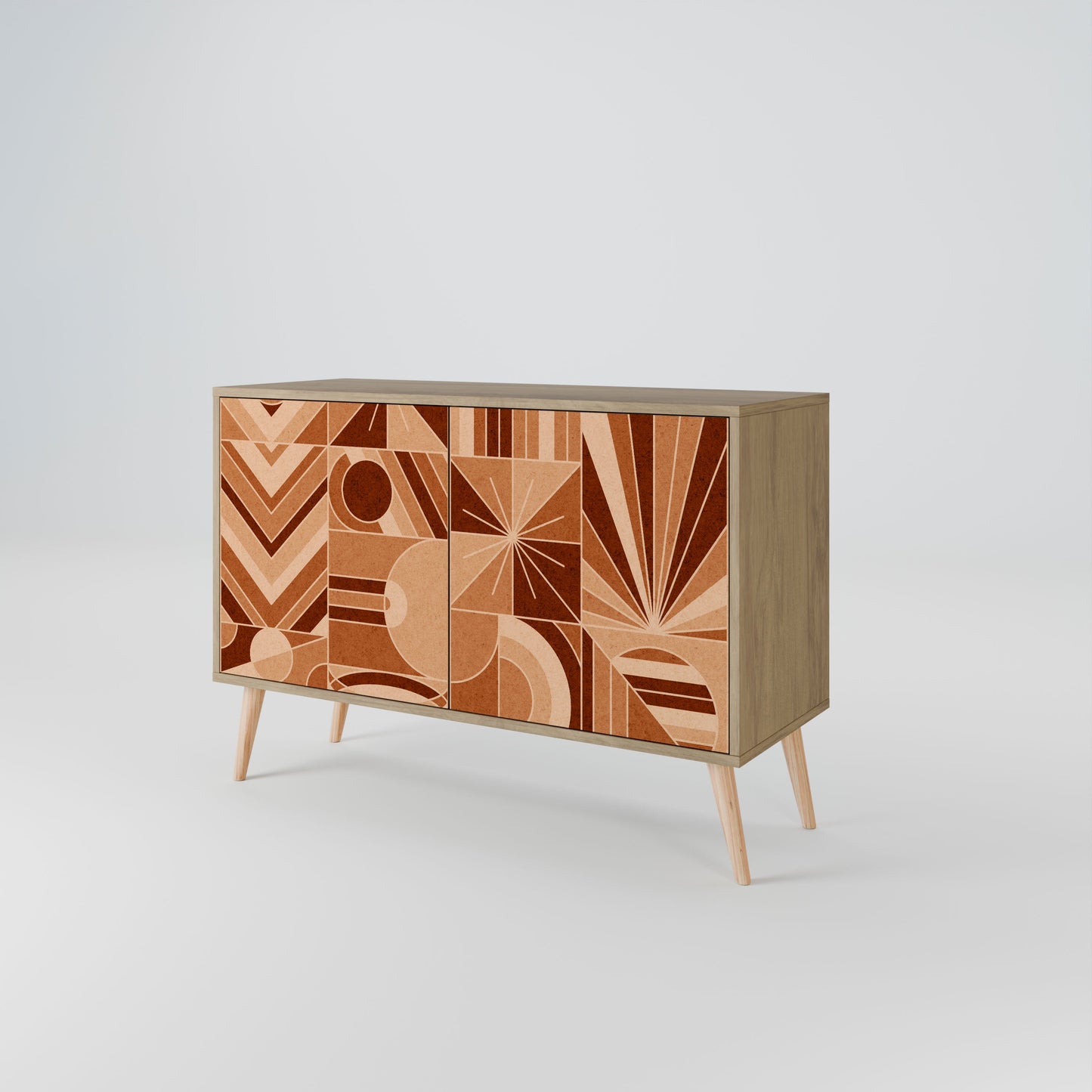 Credenza PRISM MOSAIC a 2 ante in effetto rovere