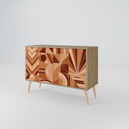 Credenza PRISM MOSAIC a 2 ante in effetto rovere