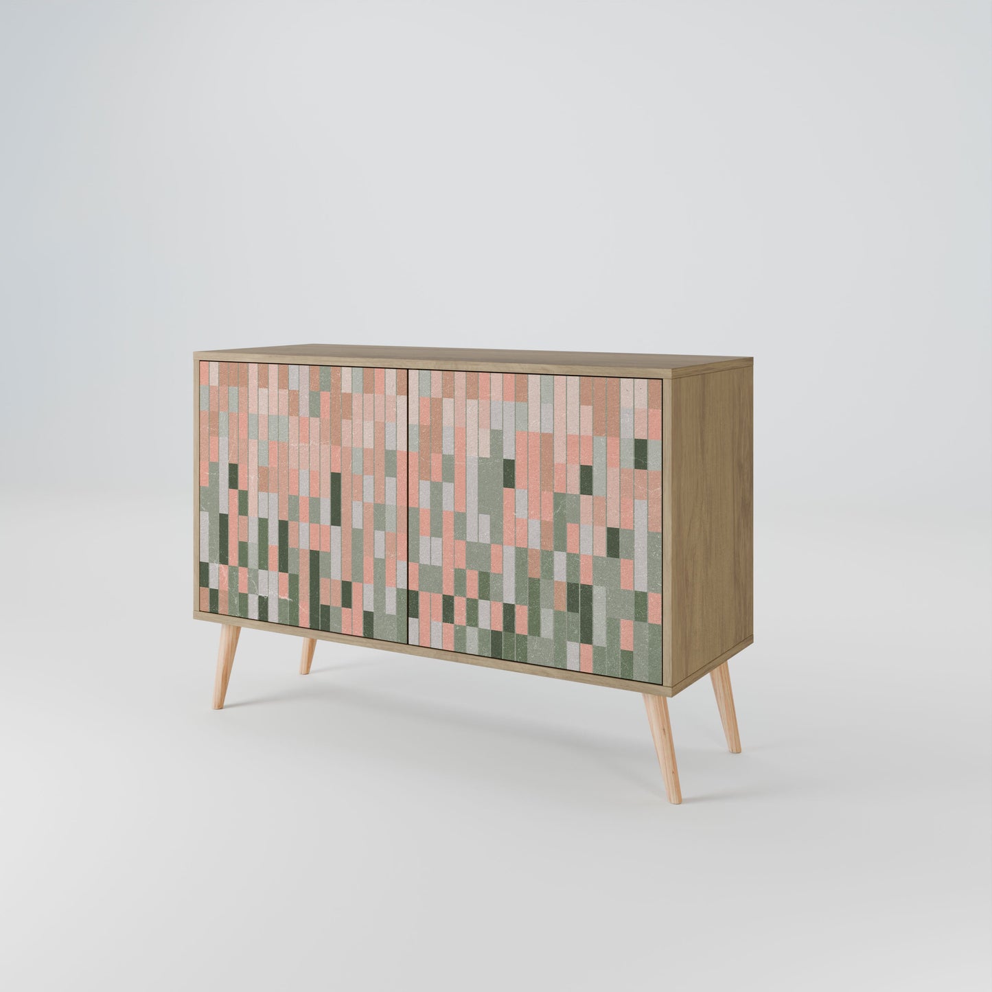 BUILDING THE FUTURE Credenza a 2 ante effetto rovere