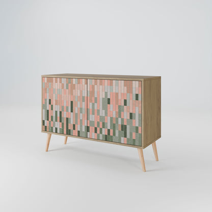 BUILDING THE FUTURE Credenza a 2 ante effetto rovere