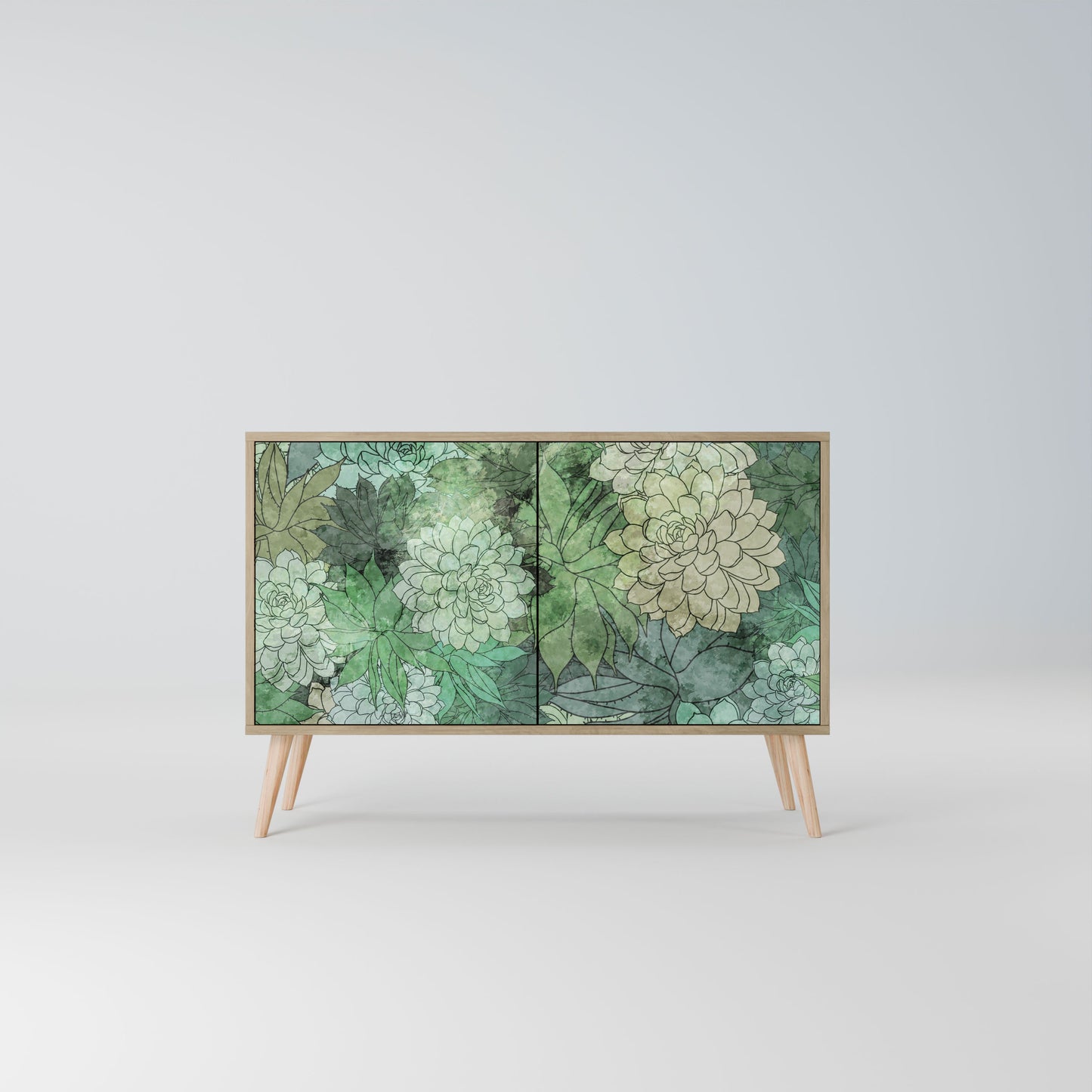 Credenza a 2 ante SUCCULENT CLUSTER in effetto rovere