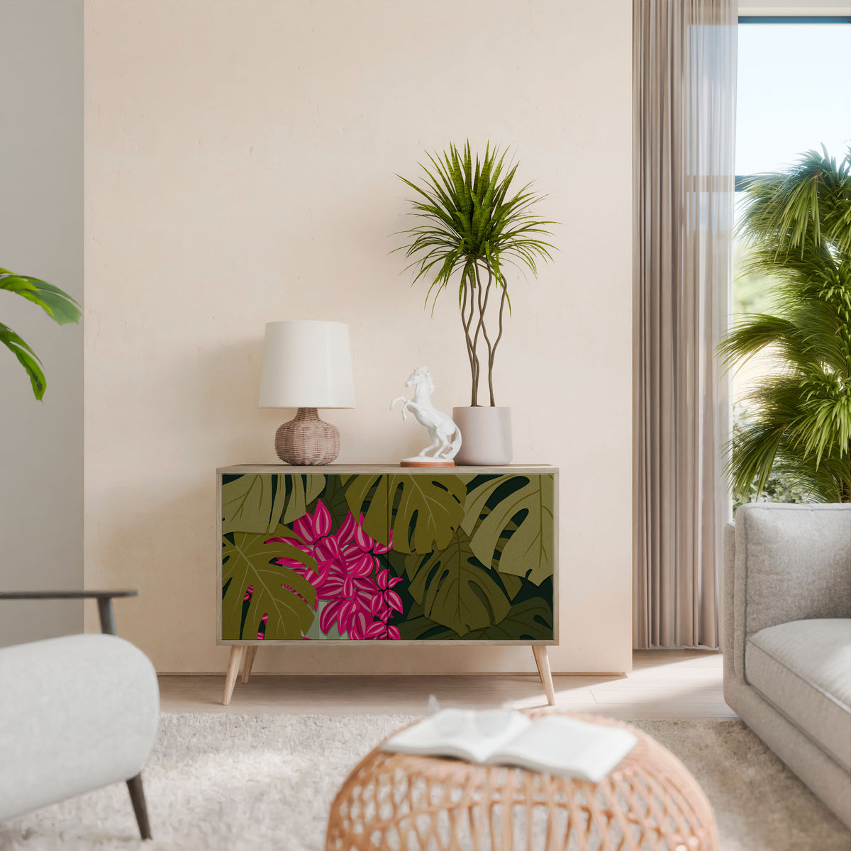 TROPICAL BEAUTY Skänk med två dörrar