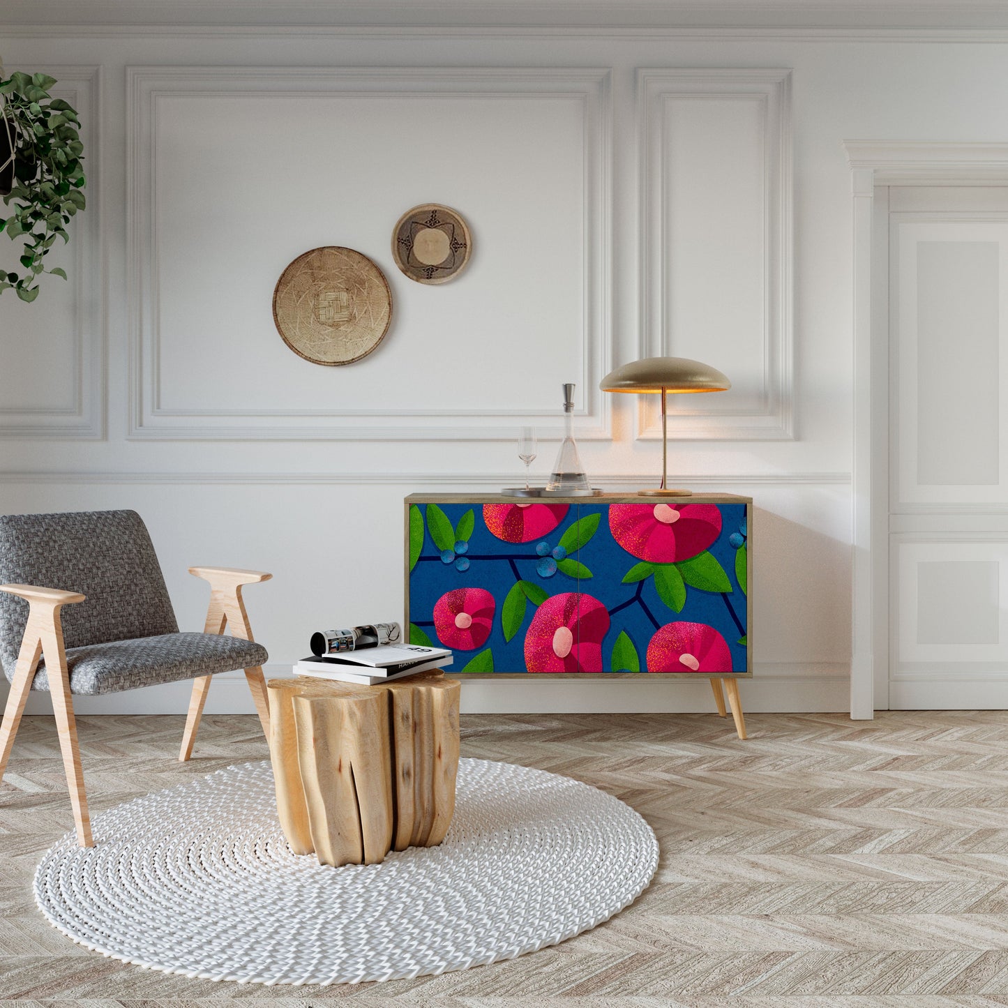 Credenza a 2 ante SPRING THOUGHTS in effetto rovere