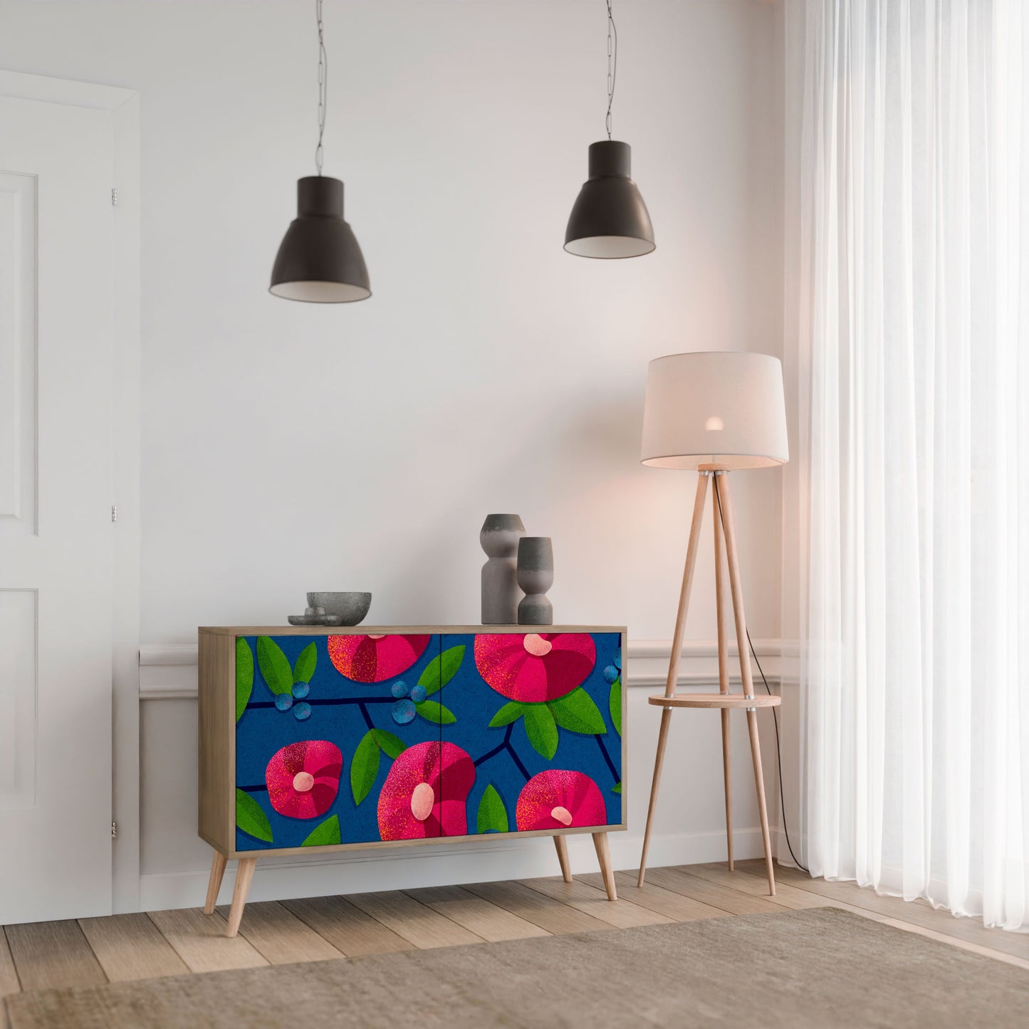 Credenza a 2 ante SPRING THOUGHTS in effetto rovere