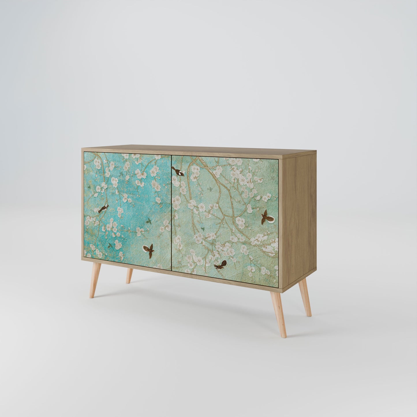 Credenza BLOOMING CHARM a 2 ante in effetto rovere