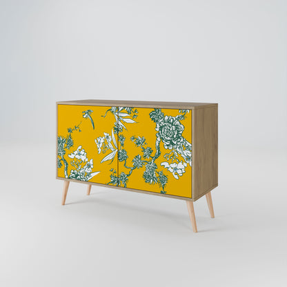 Credenza YELLOW CHINOISERIE a 2 ante in effetto rovere