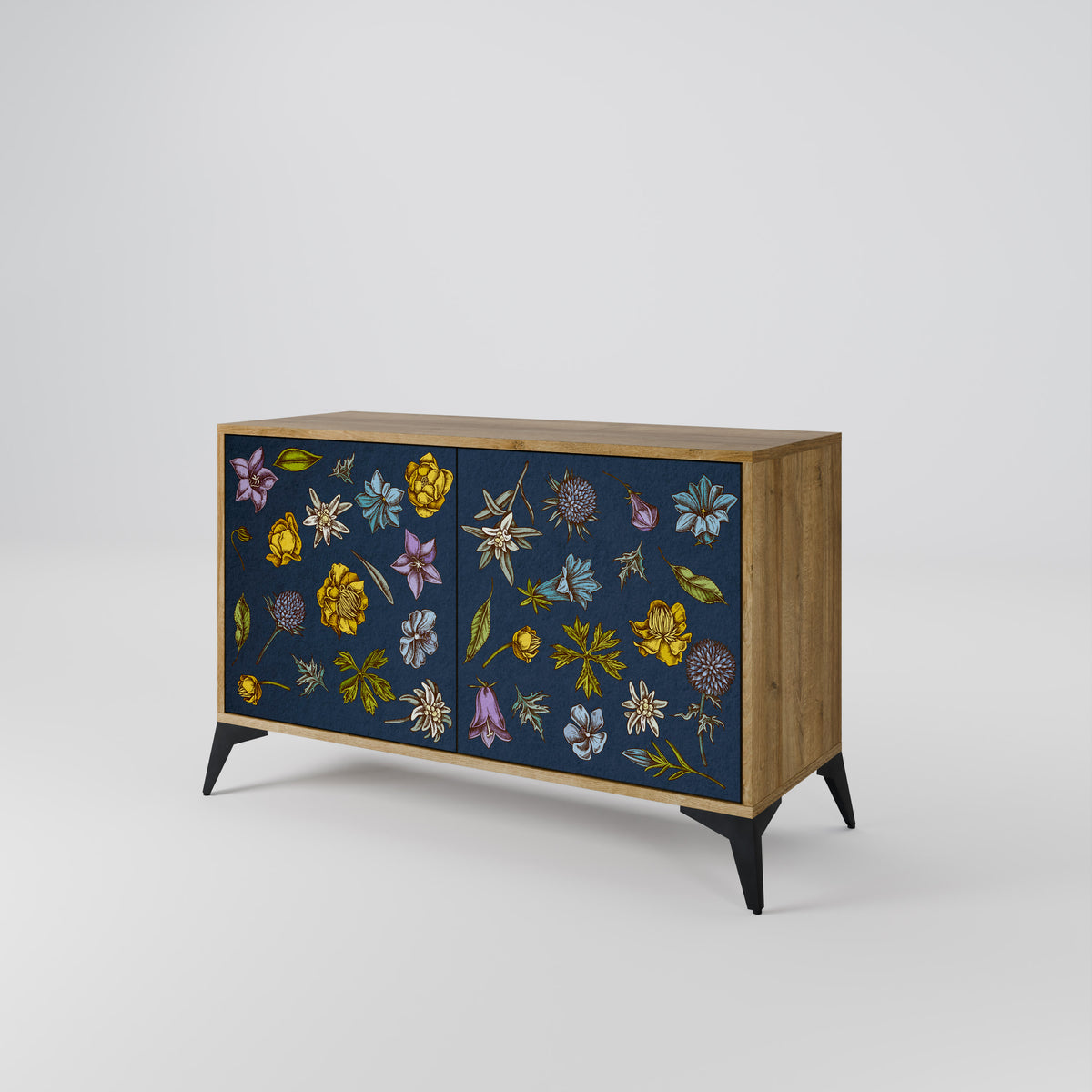 FLOWERS ON NAVY BLUE Μπουφές 2-θυρών