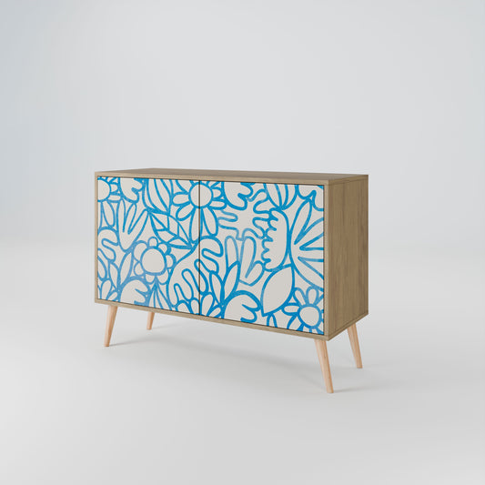 Credenza BLOOMY MORNING a 2 ante in effetto rovere