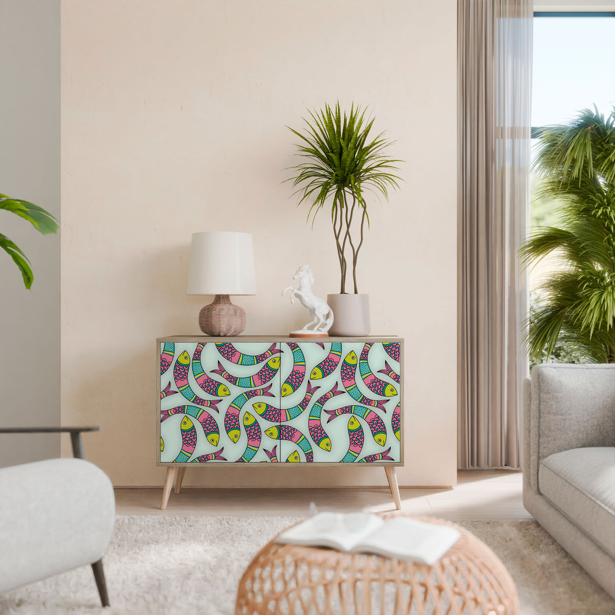 INDIAN FISH Aparador de 2 Portas