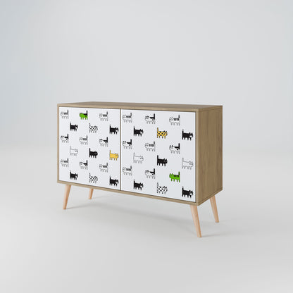 CATS COMPILATION Credenza a 2 ante in effetto rovere