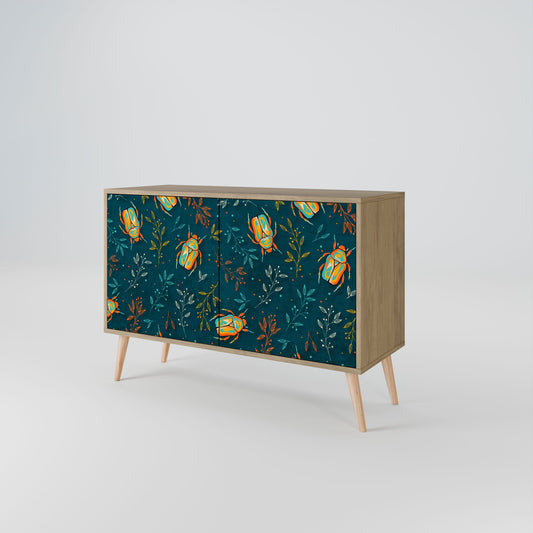 Credenza a 2 ante AUTUMN INSECTS in effetto rovere