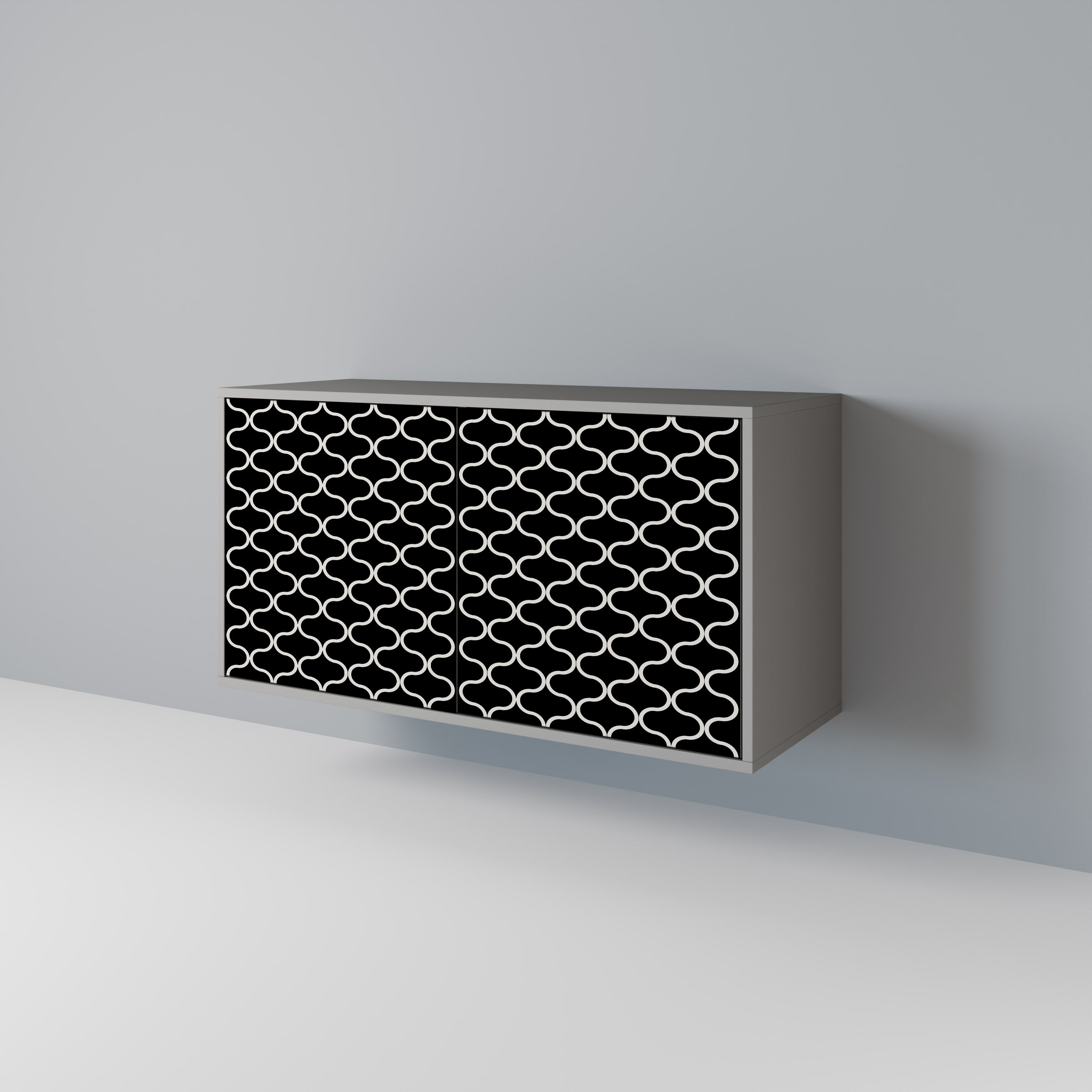 TESSELATED BLACKNESS Skänk med två dörrar