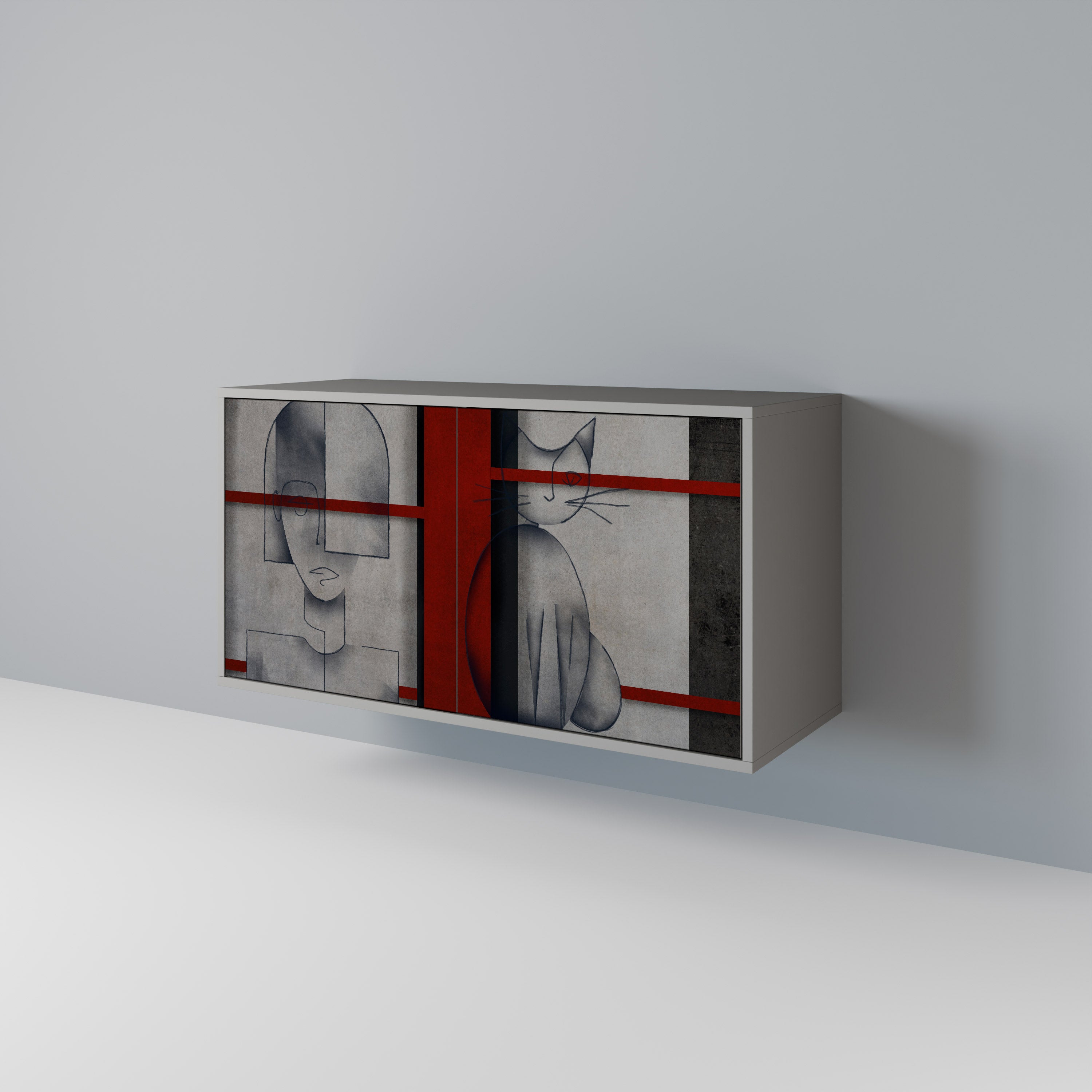 GRAY FIGURES Skänk med två dörrar