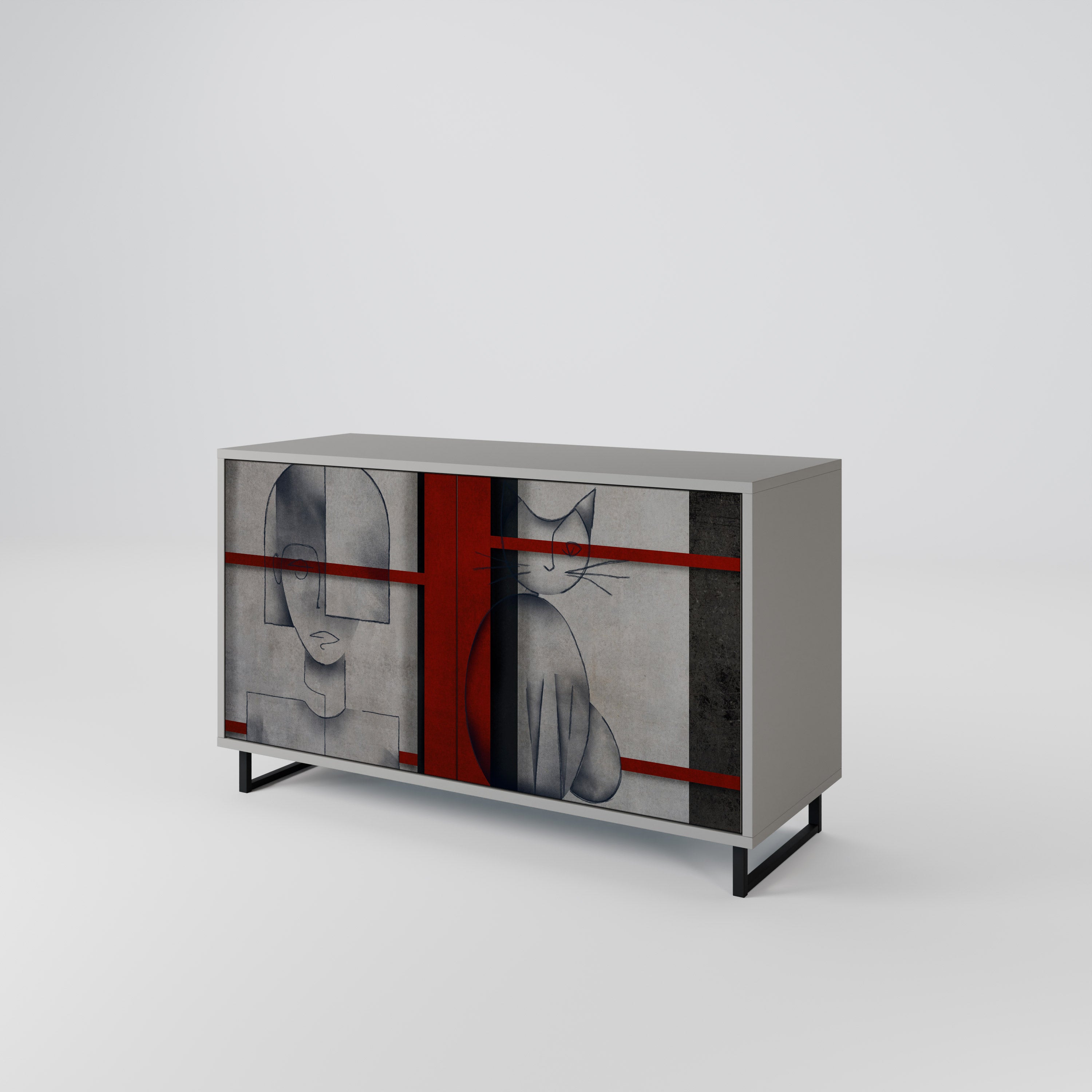 GRAY FIGURES Skänk med två dörrar