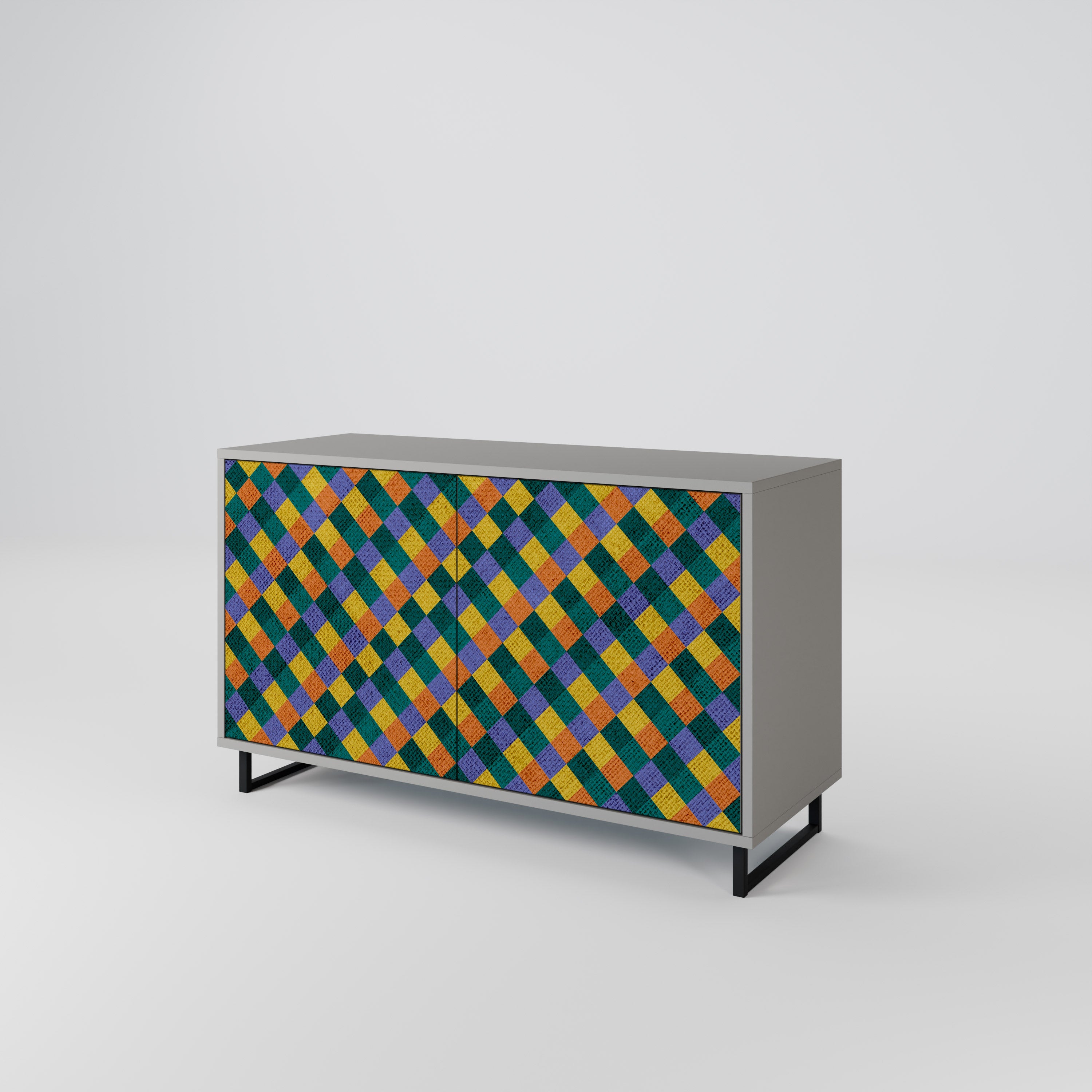 PAINTED SQUARES MIX 2-Door Sideboard