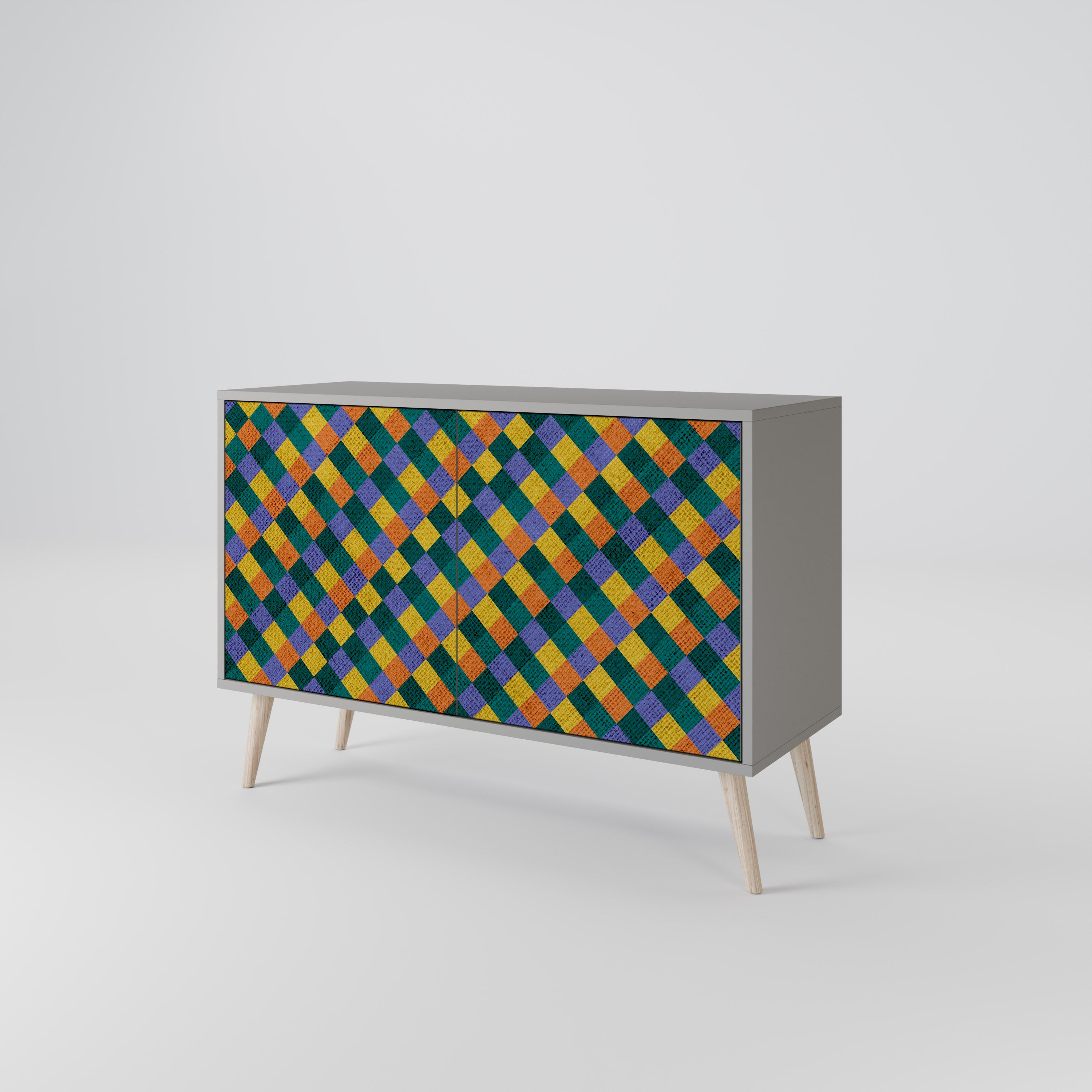 PAINTED SQUARES MIX 2-Door Sideboard