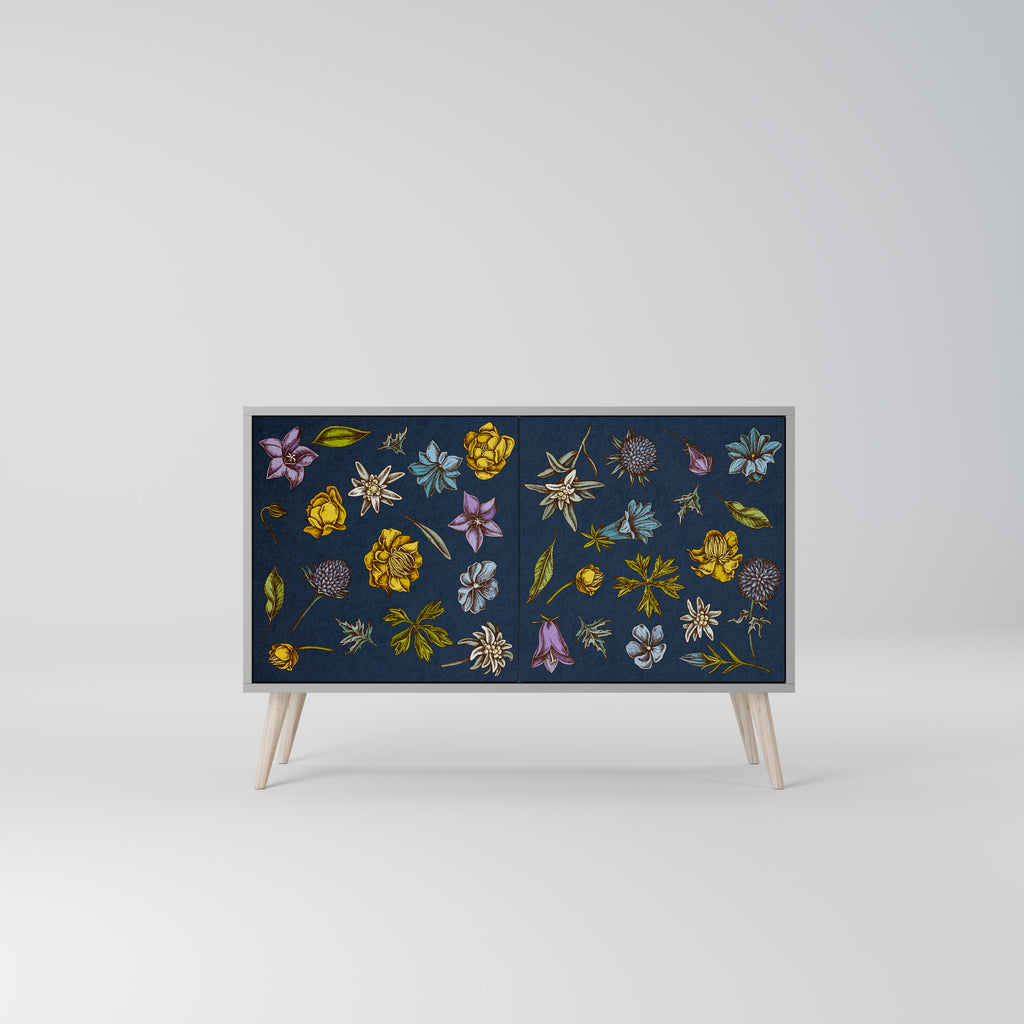 FLOWERS ON NAVY BLUE 2-türiges Sideboard
